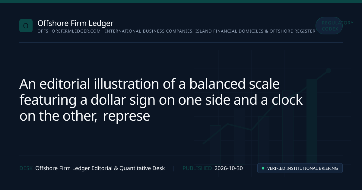 An illustration depicting a balanced scale with a dollar sign on one side and a clock on the other, symbolizing the relationship between interest rates and consumer finance decisions.