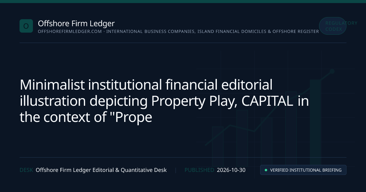 Editorial financial chart and market structure illustration representing Property Play: How Green Financing Is Reshaping Real Estate — Offshore Firm Ledger Reference Entry (Property Play, CAPITAL)